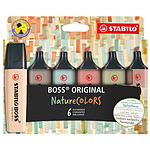 STABILO Etui carton x 6 surligneurs BOSS ORIGINAL NatureCOLORS