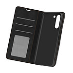 Avizar Housse Samsung Galaxy S21 Plus Soft-touch Clapet Portefeuille Support Vidéo Noir