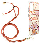 Avizar Coque Samsung Galaxy S20 Plus Motif géométrique avec Cordon Amovible rose gold