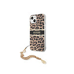 Guess Coque pour Apple iPhone 13 Mini Leopard avec breloque Léopard