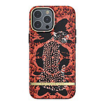 Richmond & Finch Coque pour iPhone 13 Pro Max Revêtement Antibactérien Motif Guépard Rouge / Noir