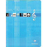 CLAIREFONTAINE Cahier Piqûre Vernis Musique et Chant 24x32 48 pages 90g séyès + portées Bleu ou Rouge