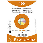 EXACOMPTA Paquet de 100 fiches Bristol quadrillé 5x5 non perforé 105x148mm - Assorties