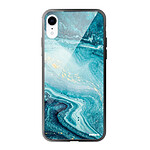 Evetane Coque en verre trempé iPhone Xr Bleu Nacré Marbre