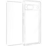 Avizar Coque pour Google Pixel 7a Silicone Gel et Verre Trempé 9H Transparent