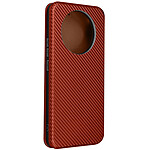 Avizar Etui pour Realme 11 Pro Plus et 11 Pro effet carbone clapet magnétique support vidéo  Marron