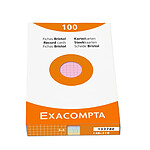 EXACOMPTA Étui de 100 fiches bristol quadrillé 5x5 non perforé 148x210mm assorties