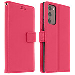 Avizar Housse Samsung Galaxy Note 20 Porte-carte Fonction Support Vidéo Dragonne Rose