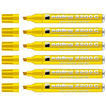 EDDING Marqueur Permanent 2200 C Corps Alu Jaune Pointe Biseautée 1-5 mm x 6