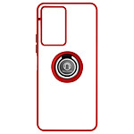 Avizar Coque pour Vivo Y76 5G Bi-matière Bague Métallique Support Vidéo  rouge