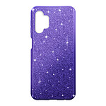 Avizar Coque pour Samsung Galaxy A13 4G Paillette Feuille Amovible Silicone Semi-rigide  violet