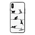 Evetane Coque en verre trempé iPhone Xs Max Chat Lignes