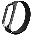 Avizar Bracelet pour Xiaomi Mi Band 5 et 6 Maille Milanaise Fermoir Magnétique  Noir