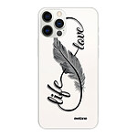 Evetane Coque iPhone 12/12 Pro silicone transparente Motif Love Life ultra resistant