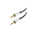 Love That Record Câble Auxiliaire Audio Double Jack 3.5 mm Premium Noir