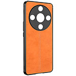 Avizar Coque pour Honor Magic 6 Lite 5G Bi-matière Aspect Cuir Cowhide Cover Orange