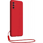 BigBen Connected Coque pour Samsung Galaxy M52 5G en Silicone avec dragonne assortie Rouge