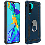 Avizar Coque Huawei P30 Pro Bi matière Rigide Souple Bague Support Vidéo Bleu nuit