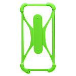 Avizar Coque Smartphone Universel Silicone Coins bumper Antichoc Béquille support vert