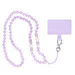 Avizar Cordon pour Smartphone Universel Coque et Étui Pendentif avec perles 74cm  violet