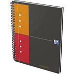 OXFORD Cahier NOTEBOOK spirale A5+ 160 p perforées 80g 5x5 Couverture Rigide Gris