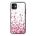 Evetane Coque iPhone 11 Coque Soft Touch Glossy Confettis De Coeur Design