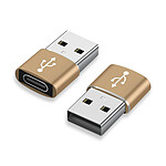 Eko Lot de 3 Adaptateurs USB Type-C vers USB 3.0 Plug and Play Compacts Dorée