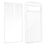 Avizar Coque pour Google Pixel 7 Silicone Souple et Film Verre Trempé 9H  transparent