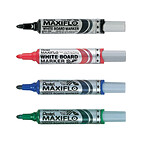 PENTEL Etui de 4 marqueurs effaçables à sec tableaux blancs Pte Ogive MAXIFLO