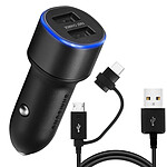 Samsung Chargeur Allume-cigare  Original Fast Charge Câble USB 1.5m Noir