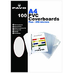 PAVO Pack 100 plats de couverture Reliure A4 PVC 20/100eme Transparent