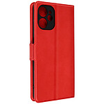 Avizar Étui pour Realme 9i 5G porte-carte support vidéo double languette  Rouge