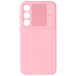 Avizar Coque pour Samsung Galaxy S23 FE Silicone Cache Caméra Coulissant Rose Poudré