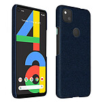 Avizar Coque Google Pixel 4A Rigide Finition Tissu Anti-traces Lavable bleu