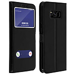 Avizar Housse Samsung Galaxy S8 Plus Etui Clapet 2x Fenêtre Coque Silicone Gel - Noir