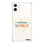 Evetane Coque iPhone 12 mini Silicone antichocs Solides coins renforcés  transparente Motif Maman d'amour