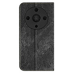 Avizar Etui Denim Portefeuille pour Honor Magic 6 Lite 5G Support vidéo Noir