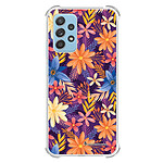 LaCoqueFrançaise Coque Samsung Galaxy A52 Silicone antichocs Solides coins renforcés  transparente Motif Fleurs violettes et oranges