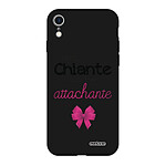 Evetane Coque iPhone Xr Silicone Liquide Douce noir Un peu chiante tres attachante