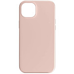 Avizar Coque pour iPhone 15 Plus Silicone Semi-rigide Finition Douce au Toucher Fine  Rose poudré