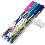 STAEDTLER Marqueur permanent 318F Lumocolor, étui de 4 Assortis WP4-1