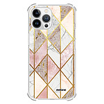 Evetane Coque iPhone 13 Pro Max anti-choc souple angles renforcés transparente Motif Marbre Rose Losange