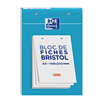 OXFORD Bloc de 30 fiches bristol 148X210 perforées UNI blanc