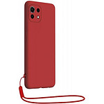 BigBen Connected Coque pour Xiaomi Mi 11 5G en Silicone avec dragonne assortie Rouge