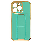 Avizar Coque pour iPhone 13 Pro Silicone flashy Béquille pliable Système magnétique  bleu