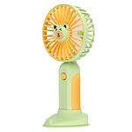 Avizar Mini Ventilateur de Poche Design Tête d'ours avec Support Bureau Vert Citron