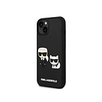 Karl Lagerfeld Coque pour Apple iPhone 14 3D Rubber Karl & Choupette Noir