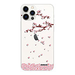 Evetane Coque iPhone 12 Pro Max 360 intégrale transparente Motif Chute De Fleurs Tendance