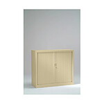 VINCO Armoire Monobloc H136xL100xP43 cm 3T Beige (1015) Rideaux Beige