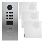 Doorbird - Portier vidéo IP 3 sonnettes + 3 Carillons - Doorbird D2103V Inox - Encastrable